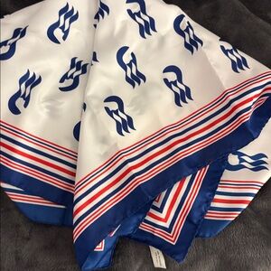 Princess Cruise Lines White and Blue Patterned Scarf